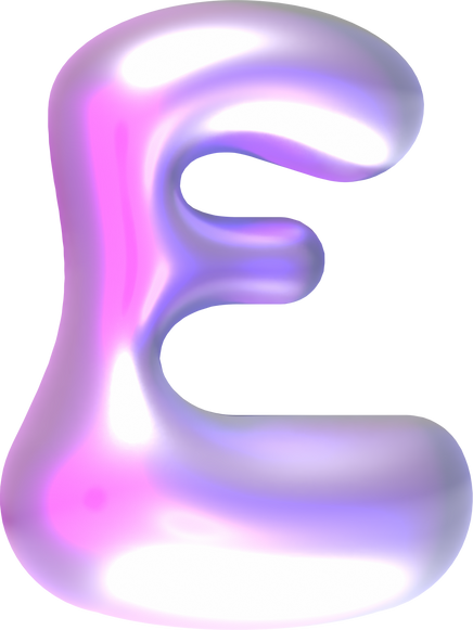 3D Pearl Y2K Alphabet E