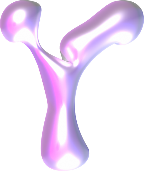 Y2K Fluid Pearl 3D Letter Y