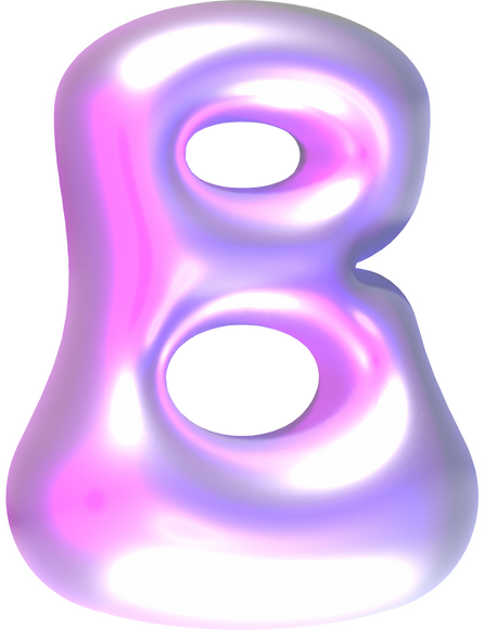 3D Pearl Y2K Alphabet B