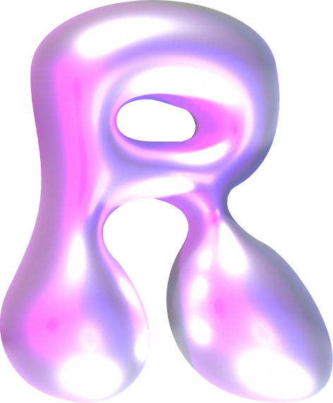 3D Pearl Y2K Alphabet R
