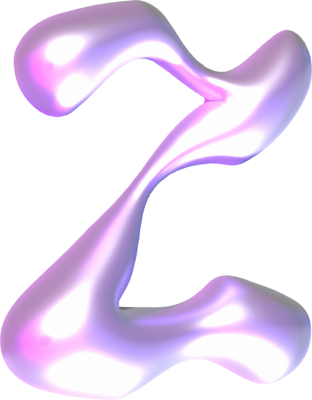 Y2K Fluid Pearl 3D Letter Z