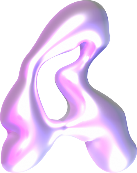 Y2K Fluid Pearl 3D Letter A