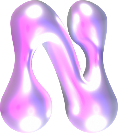 3D Pearl Y2K Alphabet N